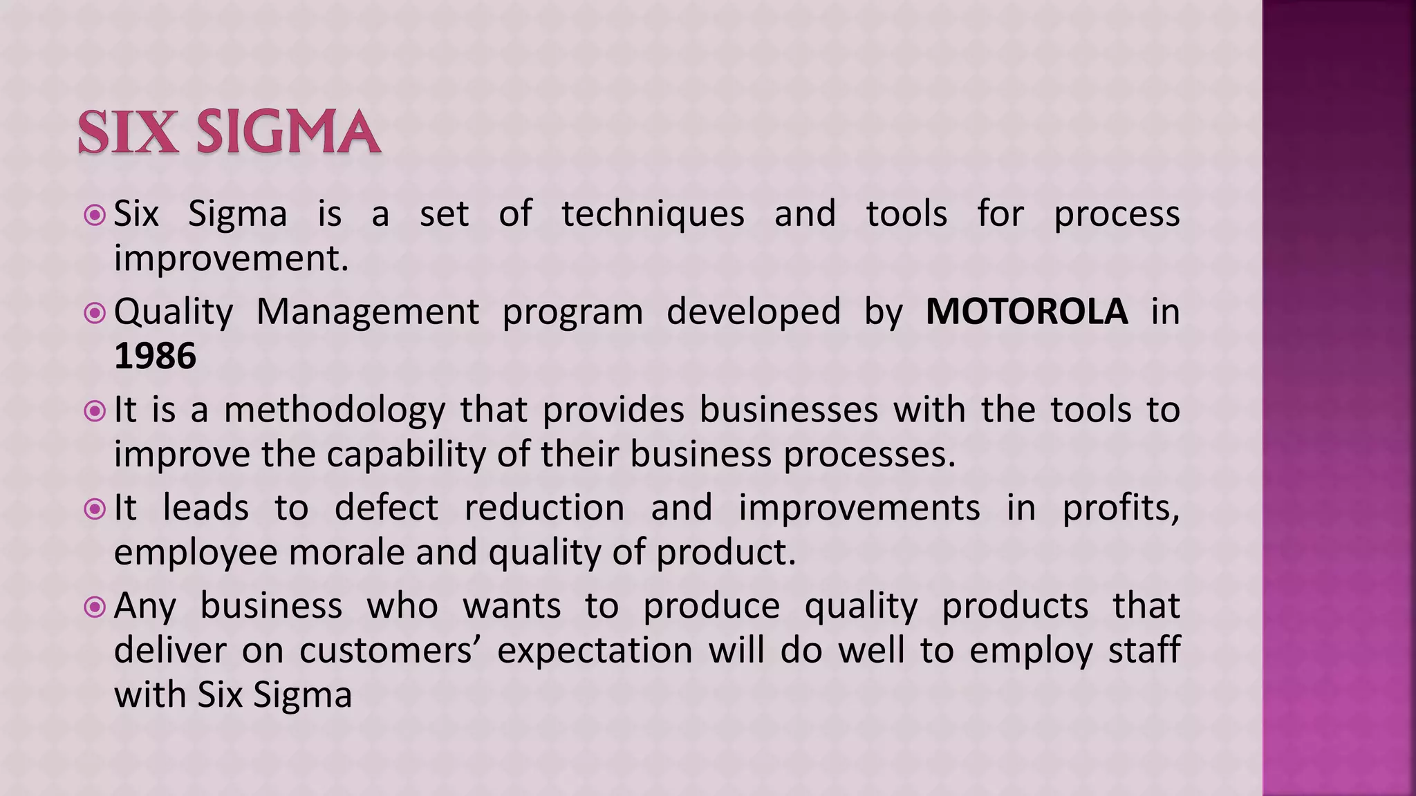 Six Sigma and Quality Management System | PPT