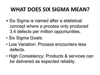 SIX SIGMA IN DETAIL | PPTX
