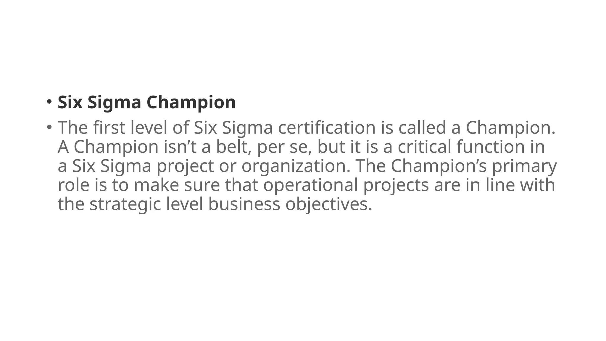 Six Sigma Change Management Black Belt Course | PPTX
