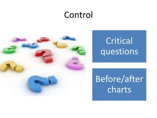 Control

            Critical
           questions

          Before/after
             charts
 