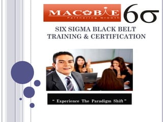 SIX SIGMA BLACK BELT
TRAINING & CERTIFICATION




 “ Experience The Paradigm Shift ”
 