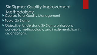 Comprehensive Six Sigma Methodology for Quality Improvement and ...