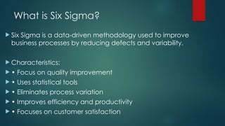 Comprehensive Six Sigma Methodology for Quality Improvement and ...