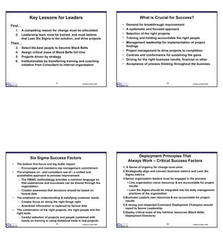 Six Sigma Deployment