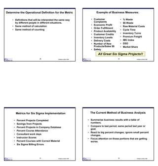 Six Sigma Deployment