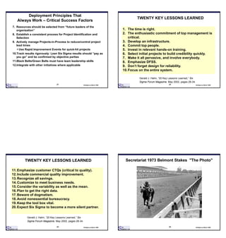 Six Sigma Deployment