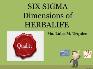 SIX SIGMA
Dimensions of
HERBALIFE
Ma. Luisa M. Urquico
 