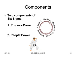 Components <ul><li>Two components of Six Sigma 1. Process Power 2. People Power </li></ul>