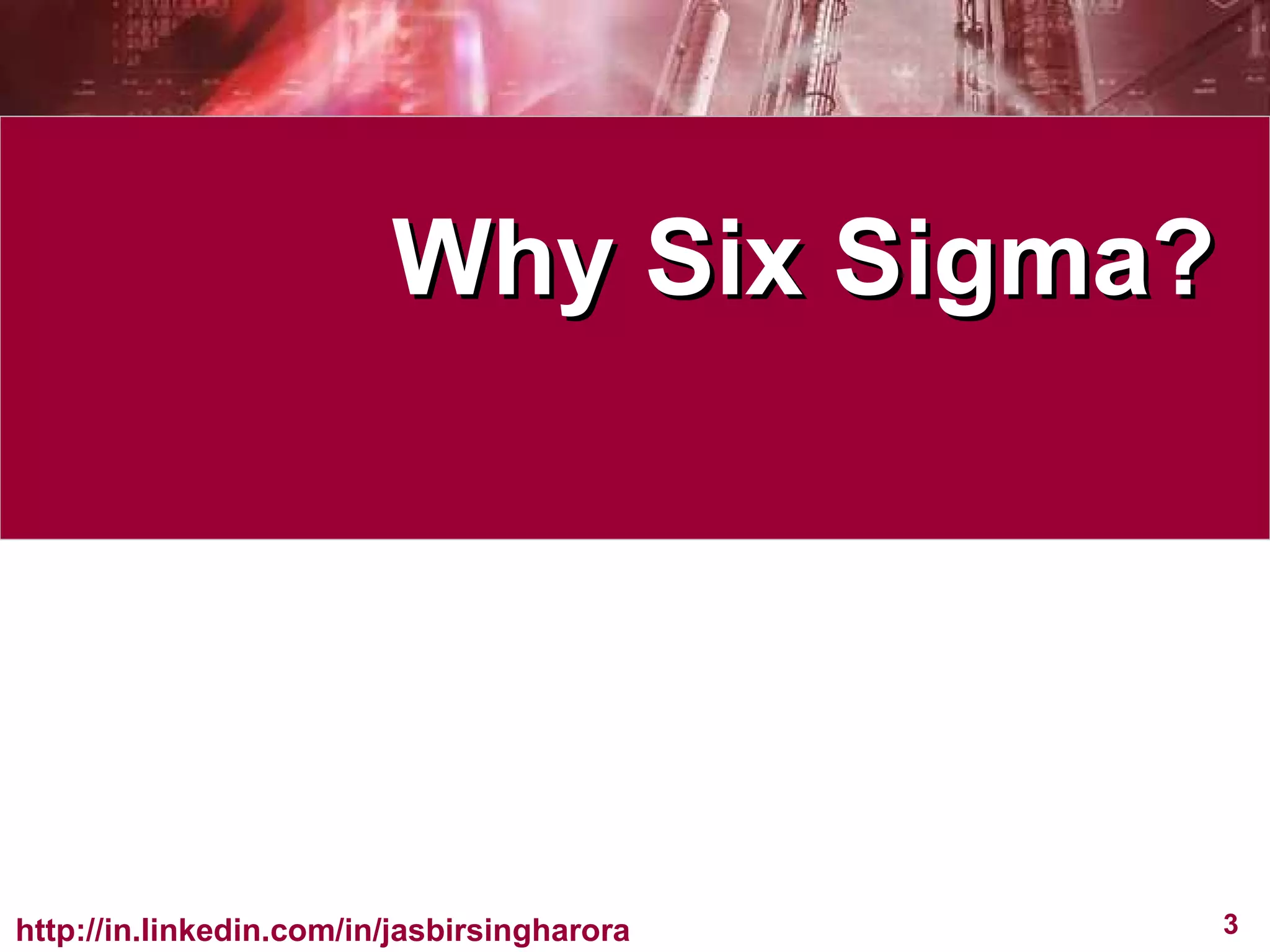 Why Six Sigma? 