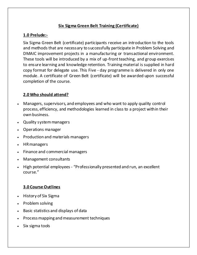 six sigma class