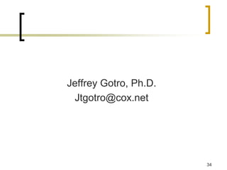 34
Jeffrey Gotro, Ph.D.
Jtgotro@cox.net
 
