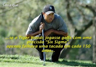 Sabia que...




     ...se o Tiger Woods jogasse golfe com uma
                 precisão “Six Sigma”,
      apenas falhava uma tacada em cada 150
                        anos...


© Profitability Engineers, 2009              36
 
