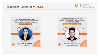 Placement Record at MITSDE
 
