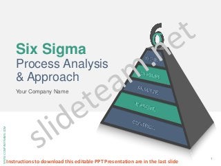 Six Sigma
Process Analysis
& Approach
Your Company Name
WWW.COMPANYNAME.COM
1
Instructions to download this editable PPT Presentation are in the last slide
 