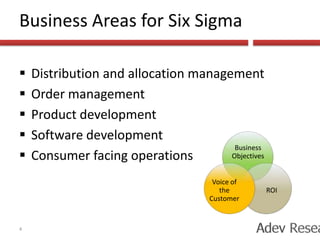 Business Areas for Six SigmaDistribution and allocation management