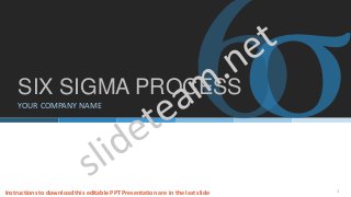 PAGE
SIX SIGMA PROCESS
YOUR COMPANY NAME
1Instructions to download this editable PPT Presentation are in the last slide
 