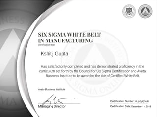 Six Sigma White Belt in Manufacturing - 4Ljn2yQSuW