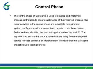 Control Phase Tools Six sigma yellow belt – part i | PDF