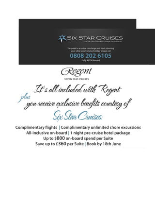 Six Star Cruises - Regent Cruises - eNewsletter 11.06.12 