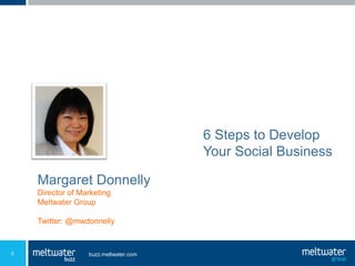 6 Steps to Develop Your Social Business Margaret Donnelly Director of Marketing Meltwater Group Twitter: @mwdonnelly  buzz.meltwater.com 0 
