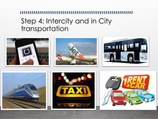 Step 4: Intercity and in City
transportation
 