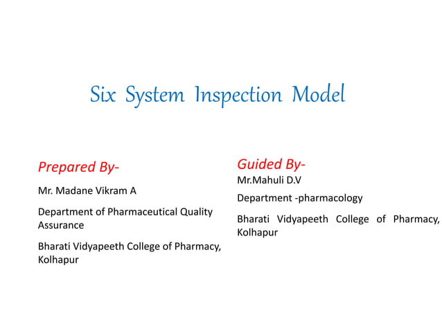 Six system inspection model. | PPT