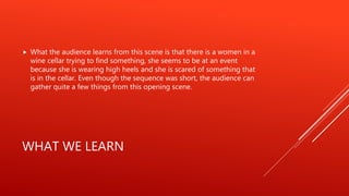 Sixth sense opening scene – analysis | PPTX