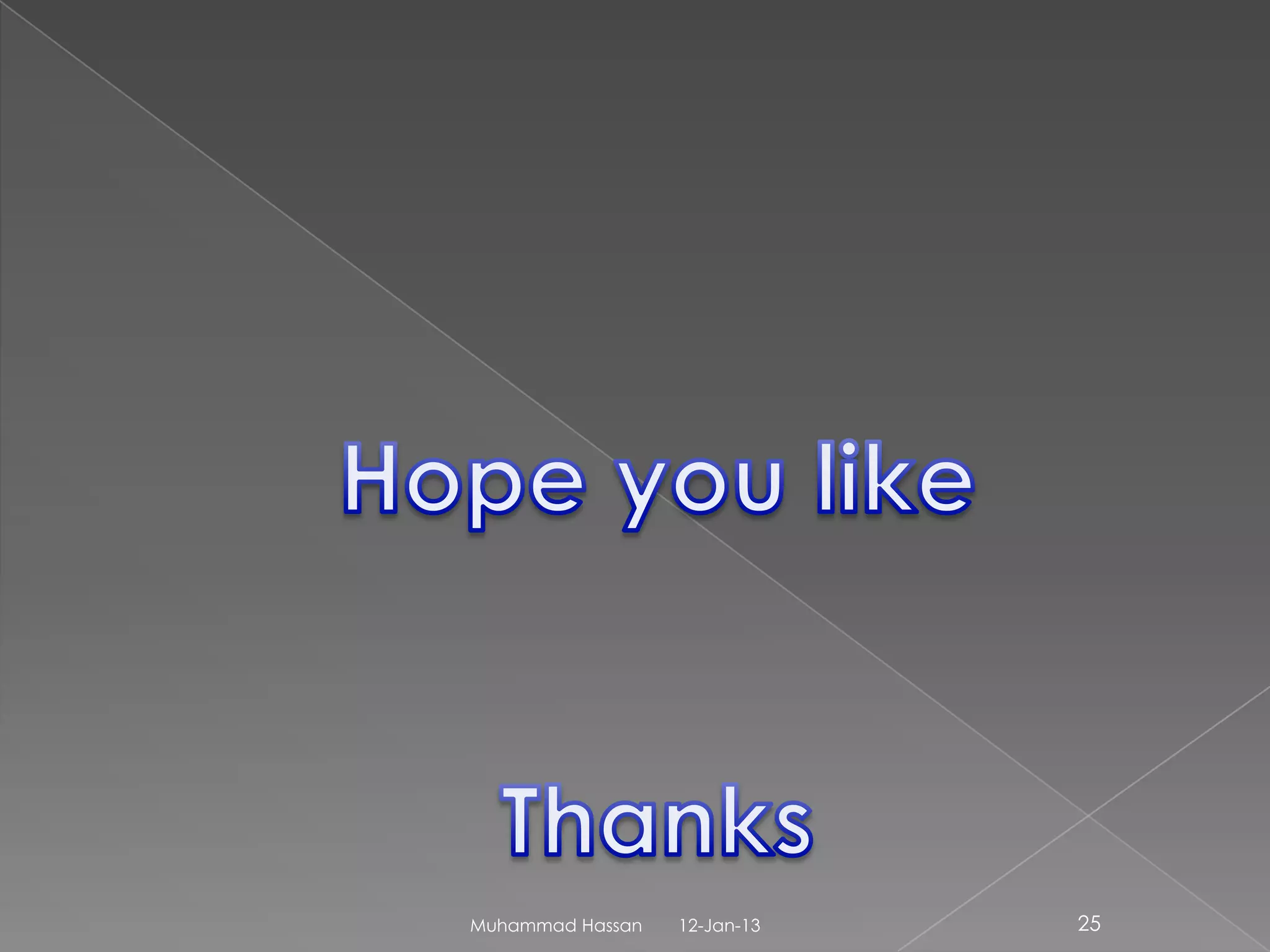 Muhammad Hassan   12-Jan-13   25
 