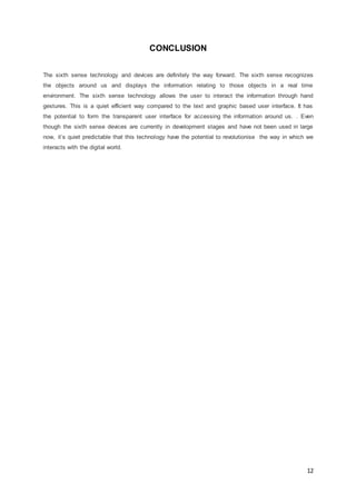 Sixth sense technology