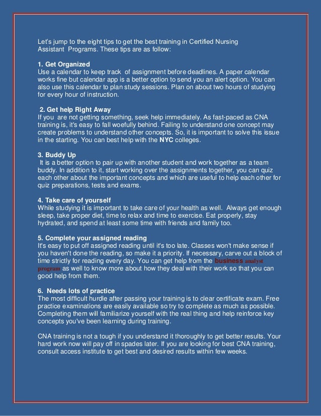 Six Tips For Getting Best Cna Training