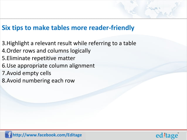 Six tips to make tables more reader friendly | PPT