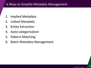 Six Ways to Simplify Metadata Management | PPTX