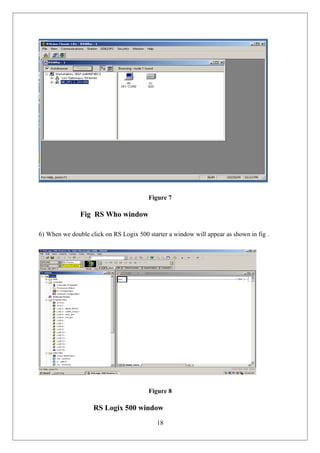 Figure 7
Fig RS Who window
6) When we double click on RS Logix 500 starter a window will appear as shown in fig .
Figure 8
RS Logix 500 window
18
 