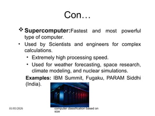computer classifacation based size pdf and ppt | PPTX