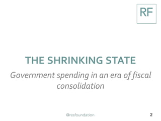 2
THE SHRINKING STATE
Government spending in an era of fiscal
consolidation
 