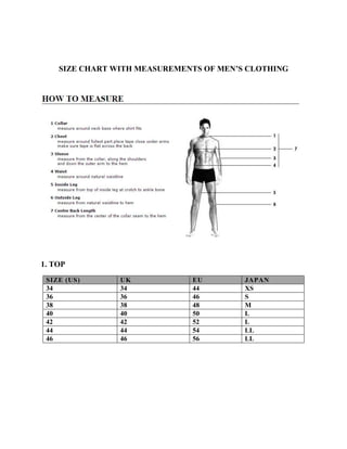 Size Chart J Crew