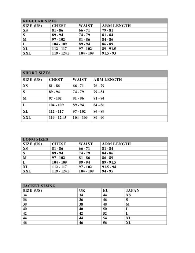 J Crew Slim Size Chart