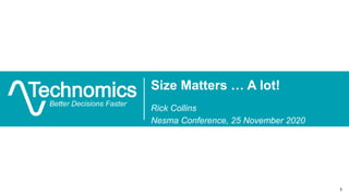 Rick Collins
Nesma Conference, 25 November 2020
Size Matters … A lot!
1
 