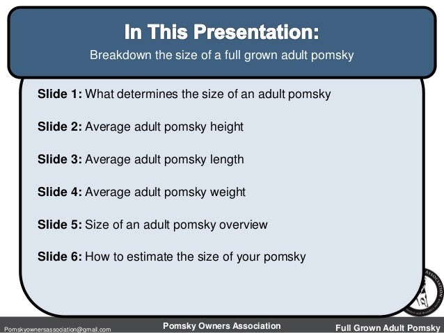 Pomsky Weight Chart