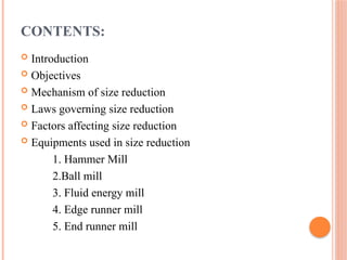 Pharmaceutical Engineering Size Reduction | PPTX