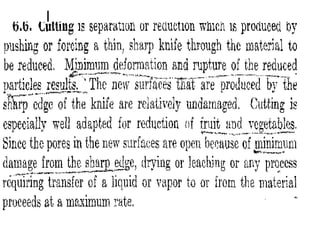 Size reduction in food processing important | PPT