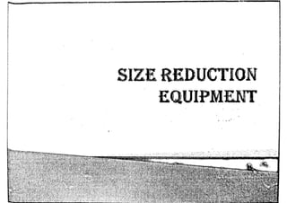 Size Reduction Equipment in grain processing