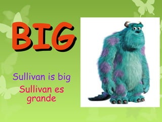 BIG
Sullivan is big
 Sullivan es
   grande
 