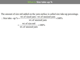 What is Size take-up %
 
