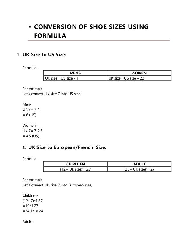 sizing of footwear uk size 7 in us