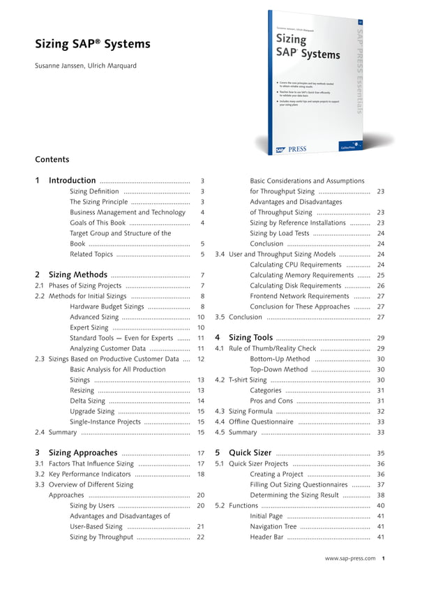 Sizing Methods of SAP System | PDF