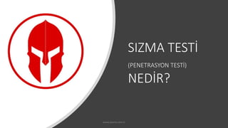 SIZMA TESTİ
(PENETRASYON TESTİ)
NEDİR?
www.sparta.com.tr
 