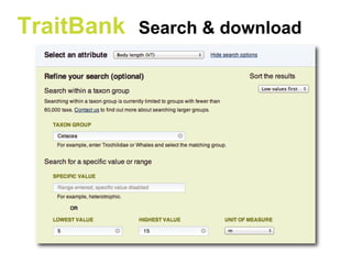 TraitBank Search & download
 