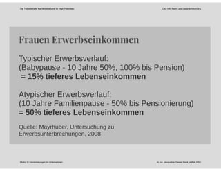 Die Teilzeitstrafe: Karrierestrafbank für High Potentials CAS HR: Recht und Gesprächsführung
Modul 3 I Versicherungen im Unternehmen lic. iur. Jacqueline Gasser-Beck, eMBA HSG
 