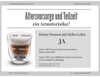 Die Teilzeitstrafe: Karrierestrafbank für High Potentials CAS HR: Recht und Gesprächsführung
Modul 3 I Versicherungen im Unternehmen lic. iur. Jacqueline Gasser-Beck, eMBA HSG
 